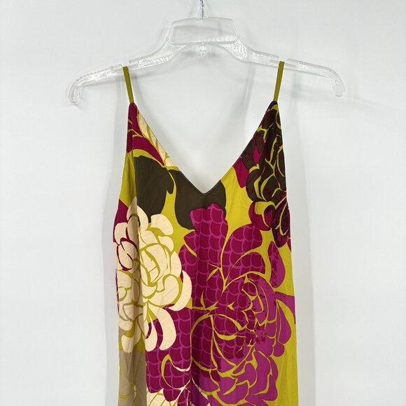 NATORI RIMINI nightgown slip slipdress floral green multi satin graphic print M - Picture 2 of 6